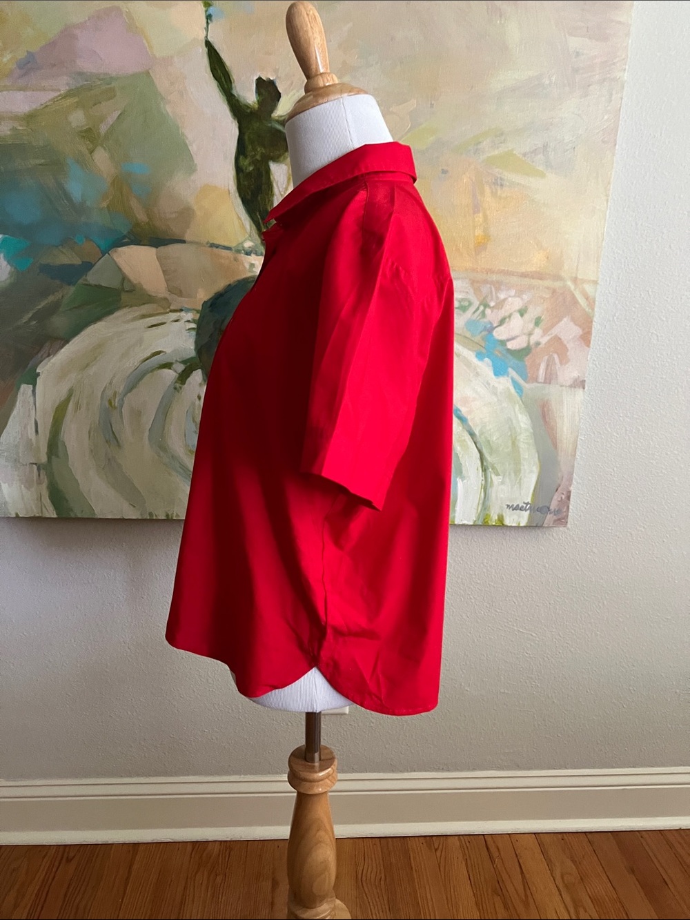 J. Crew Gamine shirt in cotton poplin Size 14 Red - Picture 4 of 16